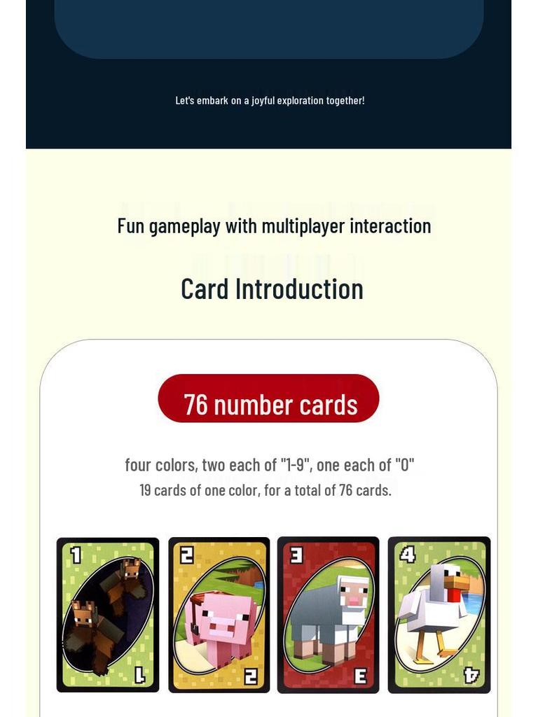 UNO Minecraft Edition: Genuine Mattel Playing Cards for Casual Multiplayer and Happy Party Games.