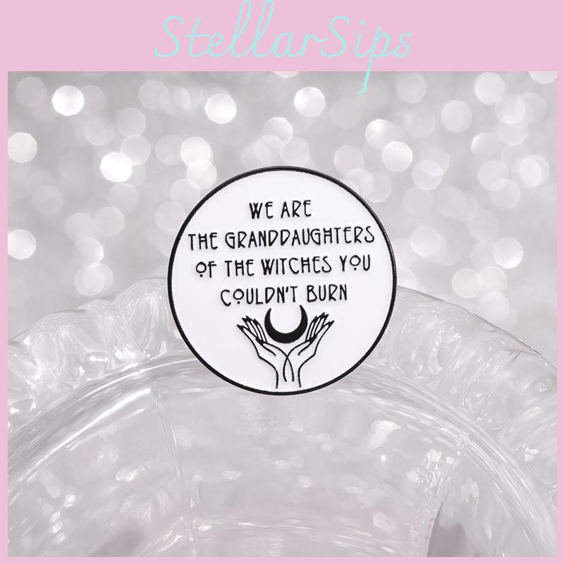 White Modern Round Metal Badge Featuring Cartoon Design Perfect For Unique Fashion Statement