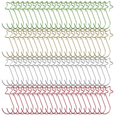 Sturdy Metal Xmas Hangers Star Shape Hooks for Hanging Ornaments Pack of 20