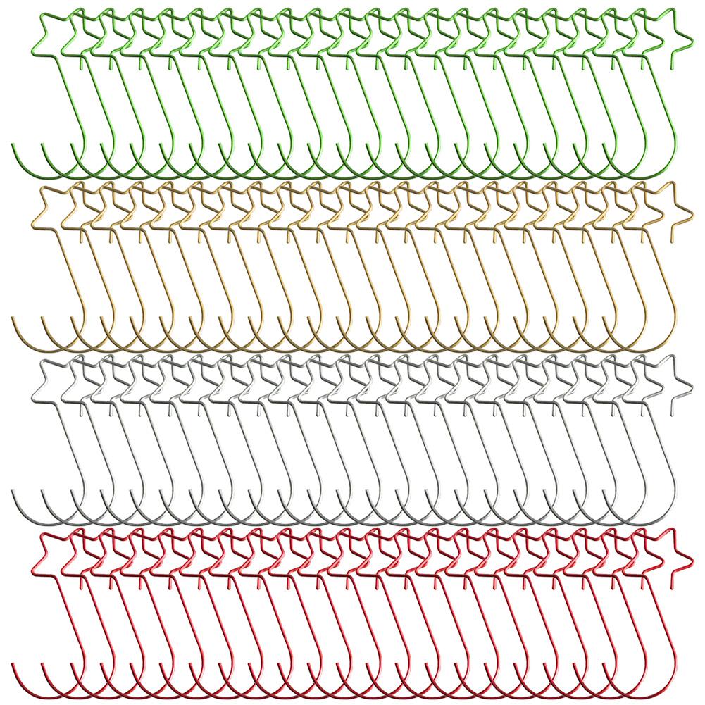 Sturdy Metal Xmas Hangers Star Shape Hooks for Hanging Ornaments Pack of 20