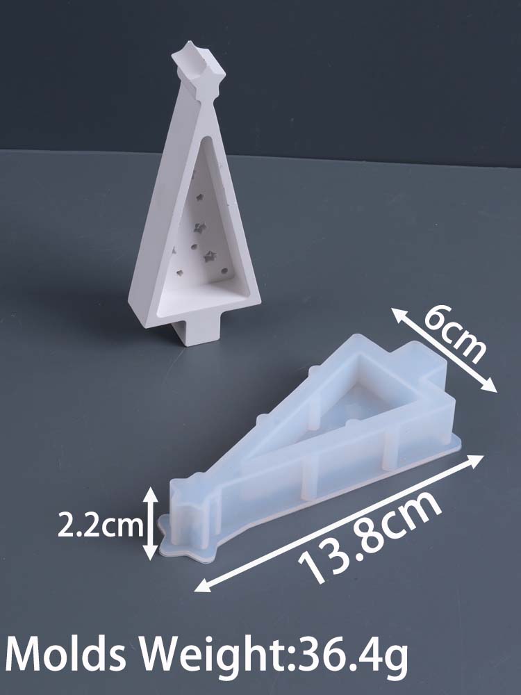 

Hollow Christmas tree Ornament Silicone Mold DIY Christmas Light Aromath Plaster Molds Concrete Resin Candle Holder Craft Making