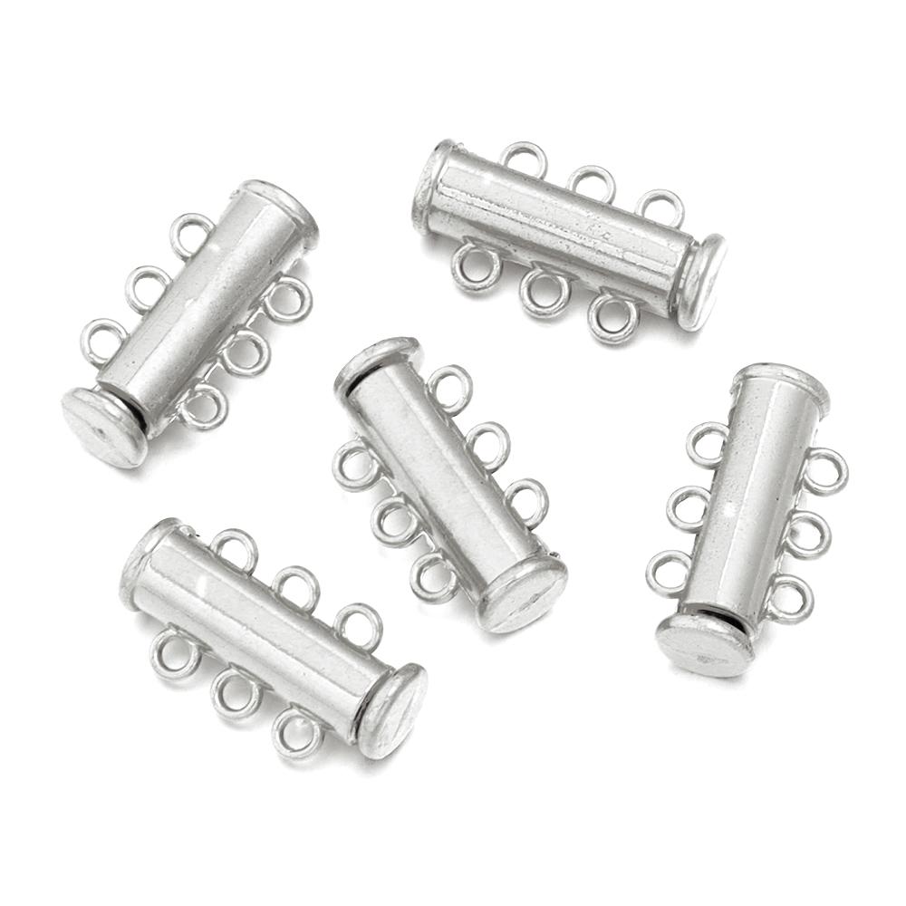 5Pcs 2/3/4/5/6/8 Holes Strong Magnetic Clasps Slide Tubes Lock Clasp Connectors DIY Bracelet Necklace Buckle Hook Jewelry Making