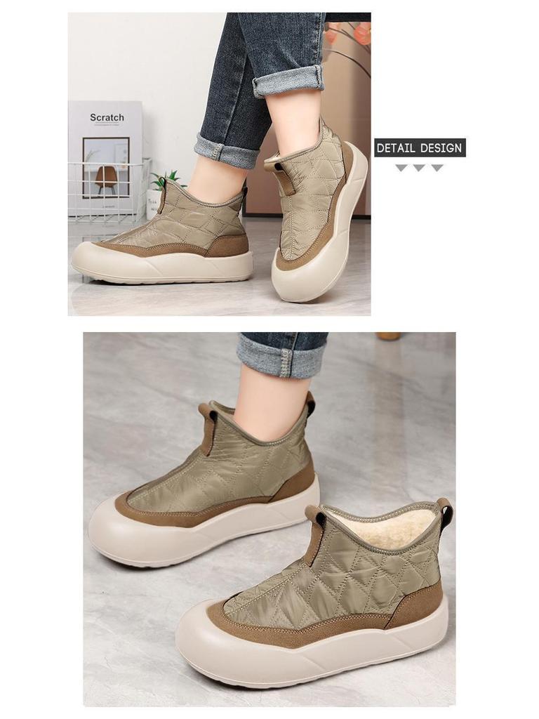 Damen High-Top Fleecegefütterte Schneestiefel - Kältefest, Warm und Stilvoll Baumwollstiefel