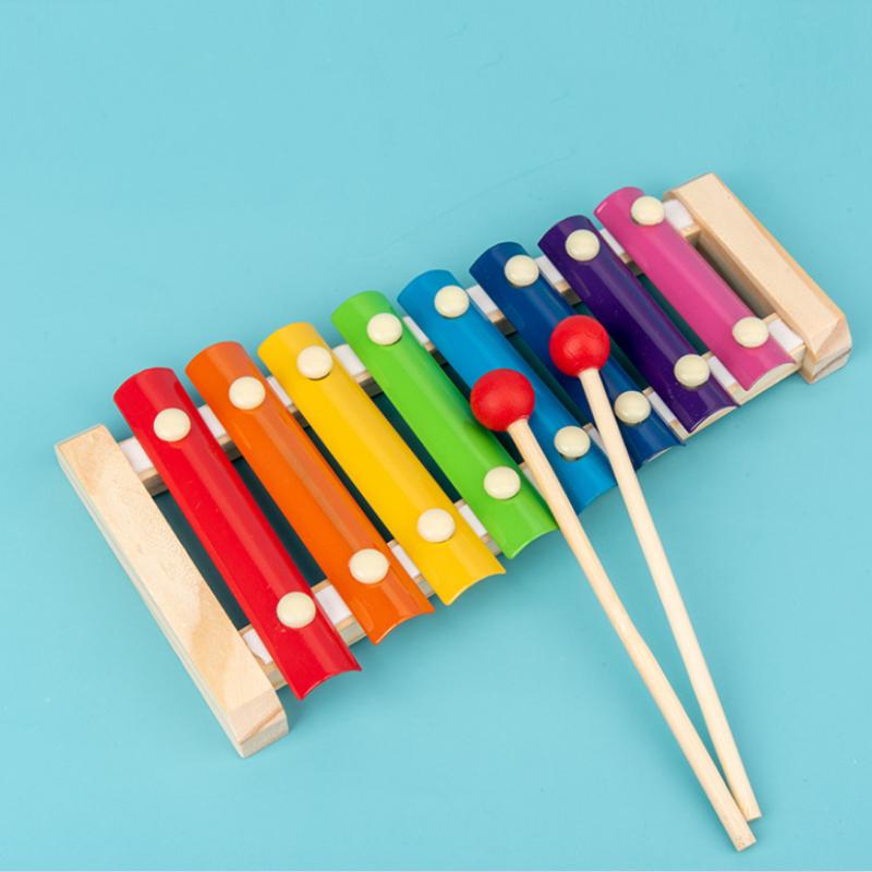 Xylophone Wooden Kids Childrens Musical Instrument Rainbow Educational Toys Gift