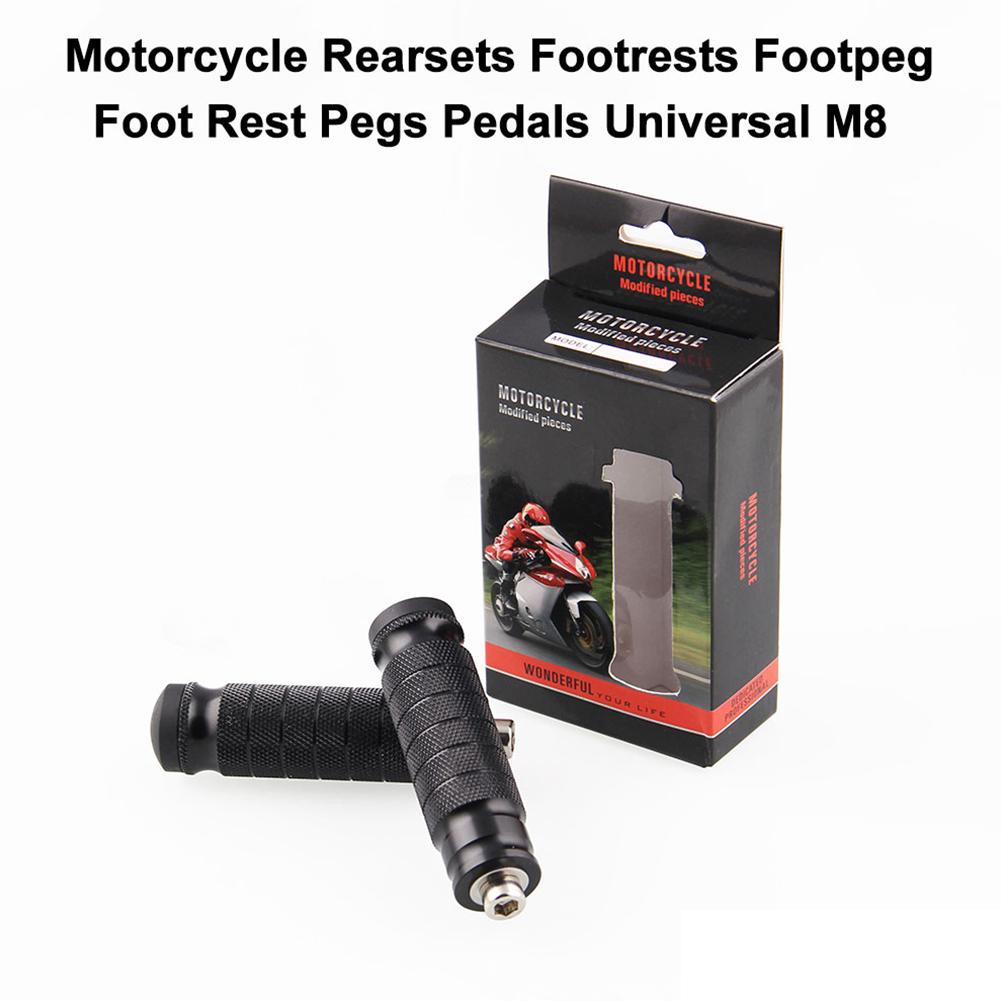 2pcs Universal CNC Motorcycle Rear Footrests Footpegs Foot Rest Pegs Pedals M8 6063 Aluminium Refit Durable 102X26X26mm