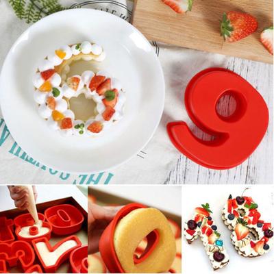 Flexible Kuchenform, Antihaft-Silikon, klare Textur, 3D-Zahlen, Backform, Heimdekoration