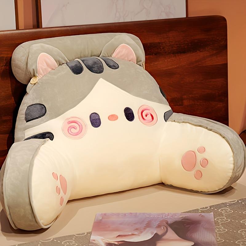 

70*50СМ Подушка-спинка для изголовья кровати большого размера, Подушка для дивана, Подушка для чтения в общежитии, Защита талии беременной женщины, Мультяшный узор светло-серый