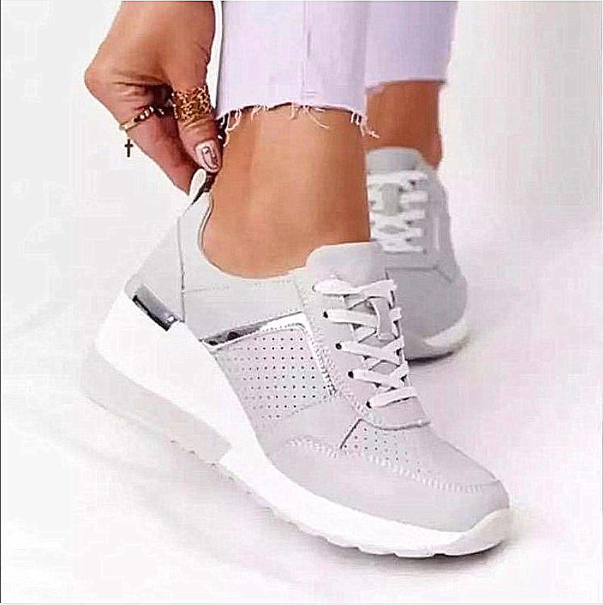 2025 Large Size Casual Single Shoes Autumn New European and American Breathable Women's Sports Shoes Lace-up Sneakers