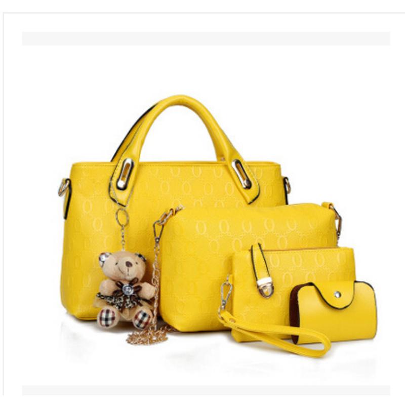 

Женская сумка, модная сумка из четырех предметов, сумка для матери, большая вместимость, ручная сумка через плечо на одно плечо one size жёлтый