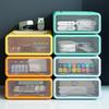 3/4Pcs Desk Storage Organizer with Clear Window Large Capacity Dustproof Stackable Office Supplies Storage Drawer Box Container