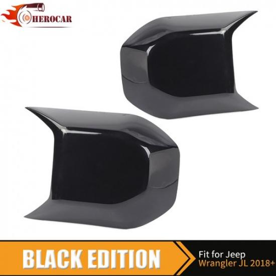 2PCS Front Bumper Trim Cover Gloss Black Exterior For Jeep Wrangler JL JT 2018+