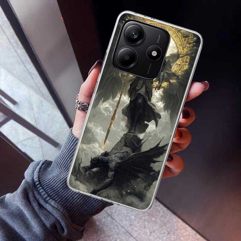 Erzengel Michael Handyhülle Für Xiaomi Redmi Note 15 14 14S 13 12S 12 Pro Plus 11S 11 10S 10 4G Cover 11E 11T 5G Druck Fundas R