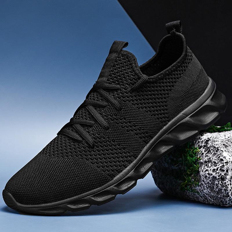 Mens Running Shoes Soft Soles Wear-Resistant Breathable Athletic Shoes Mesh Outside Stylish Big Size Tennis Shoes For Men