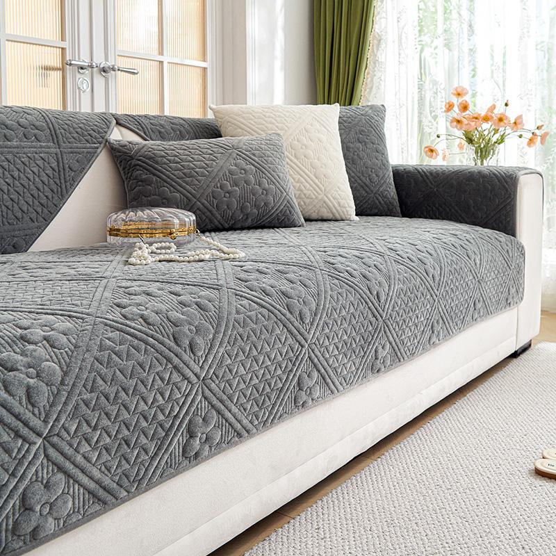 1pc Solid Color Sofa Towel Non-slip Anti-cat Scratches Sofa Mat Cover Four Season Universal Couch Cushion Cover for Living Room
