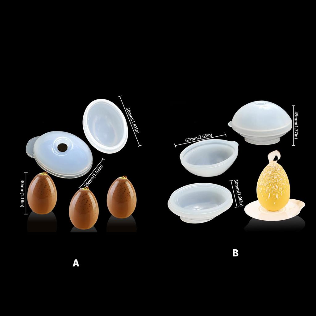 3D Egg Shape Silicone Molds Fondant Fondant Cake Molds Making Pastry Chocolate Molds Baking Decorating Tool Nonstick