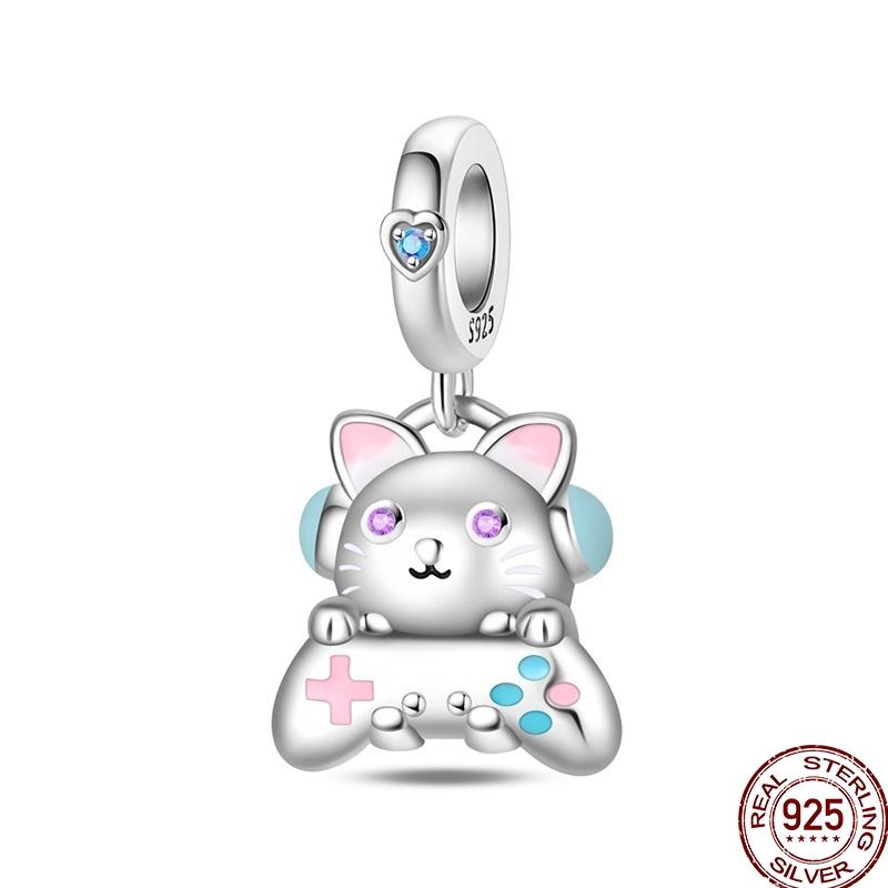 New Original Copper Elephant Cat Game Charms Bead Flower Baby Beads Fit 3Mm Bracelet Diy Jewelry Gifts For Women