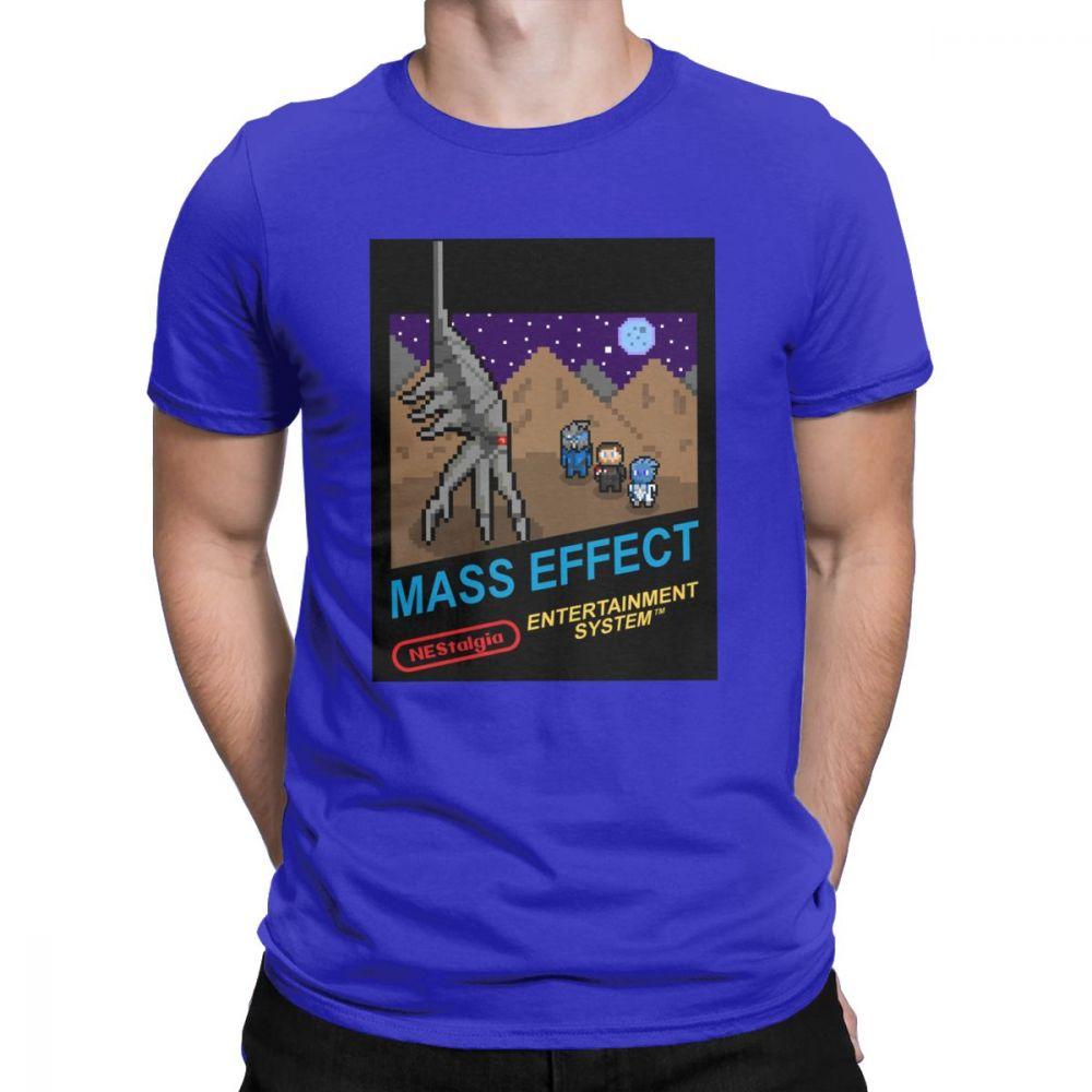 NEStalgia Mass Effect T Shirts  Men  Vintage  Tee Shirt Crew Neck  TShirts Printing Clothing New Arrival