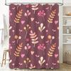 Delightful Floral Shower Curtain Waterproof Fabric Print Home Decor Bathroom Accessories Set