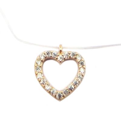 [P7638] - Designer-Halskette 'Love' Roségold weiß - 10x9 mm