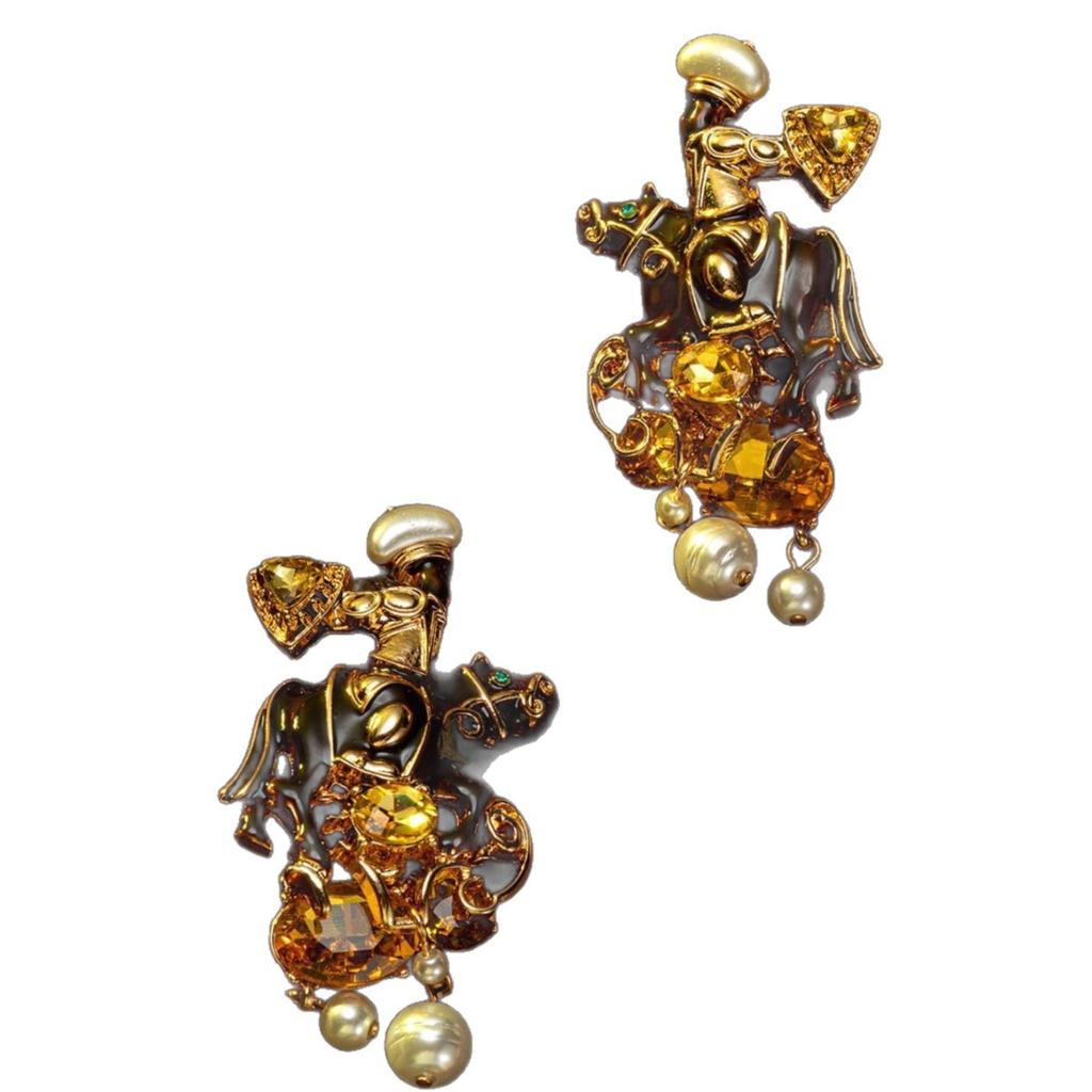 Joias Moda Personalidade Gotejamento de Óleo Indústria Pesada Cor Tesouro Brincos Medieval Nicho Design Criatividade Único