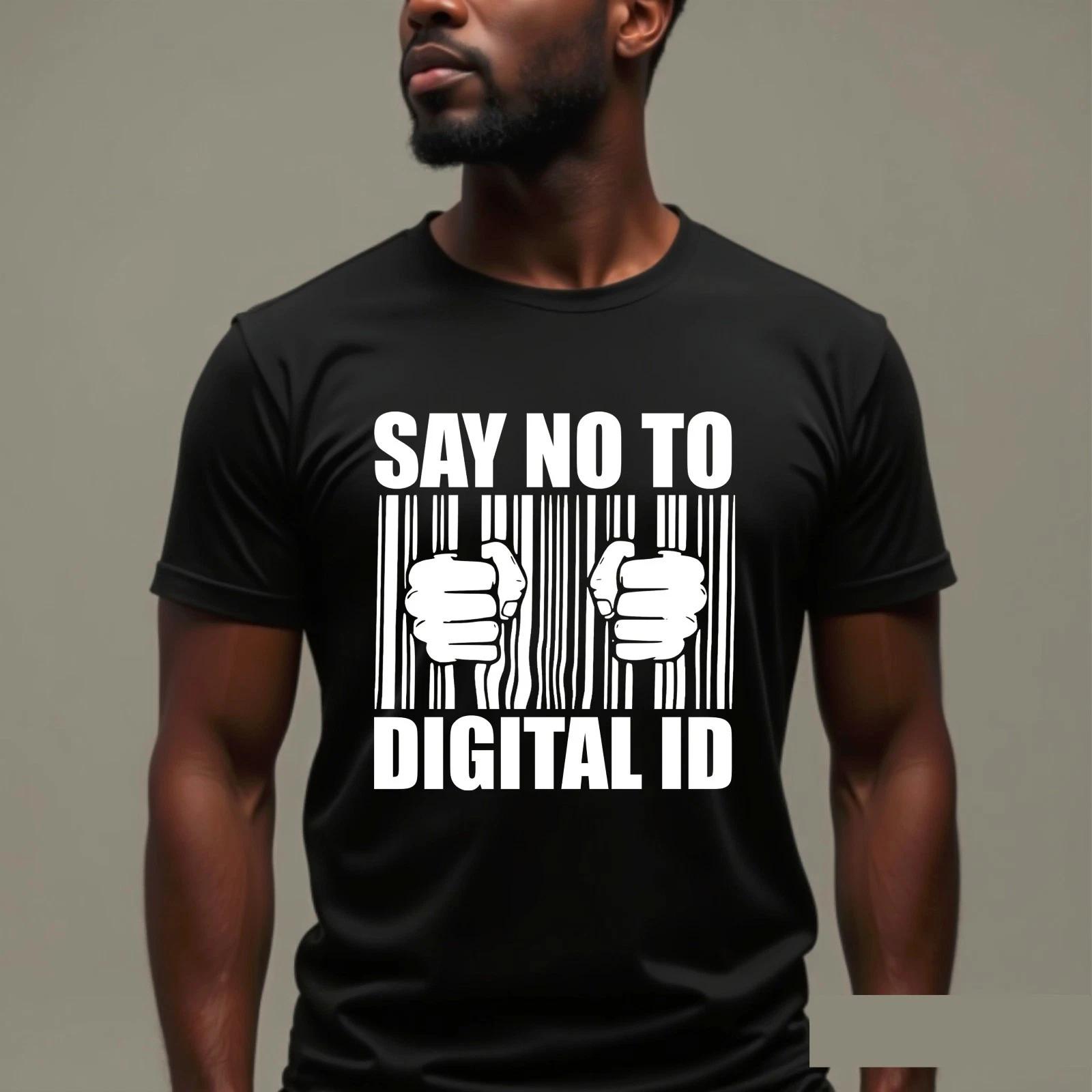 

Say No To Digital ID Cards Mens T-Shirt, Britcard UK Anti Starmer Labour Tee 3XL