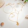IngeSight.Z 3Pcs/Set Boho Bohemia Sea Starfish Conch Pendant Foot Chain Trend Imitation Pearl Beaded Anklet Summer Beach Jewelry