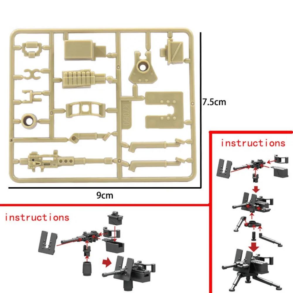 

Военные конструкторы Второй мировой войны, фигурки солдат, оружие, снаряжение, аксессуары, пулеметы Гатлинга M2, РПГ, MOC, мини-кирпичики