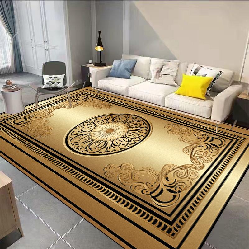 Χρυσό Διακοσμητικό Χαλί για Σαλόνι Πολυτελές Ξενοδοχειακό Χολ Περιοχή Καναπέ Αντιολισθητικό Πατάκι Δαπέδου Διακοσμητικό Χαλί για Σπίτι Υπνοδωμάτιο Γκαρνταρόμπα Είσοδο