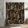 Mushroom Forest Shower Curtain Botanical Nature Decor Woodland Cottagecore Home Decor Bathroom Set Vintage Floral Artistic Wall