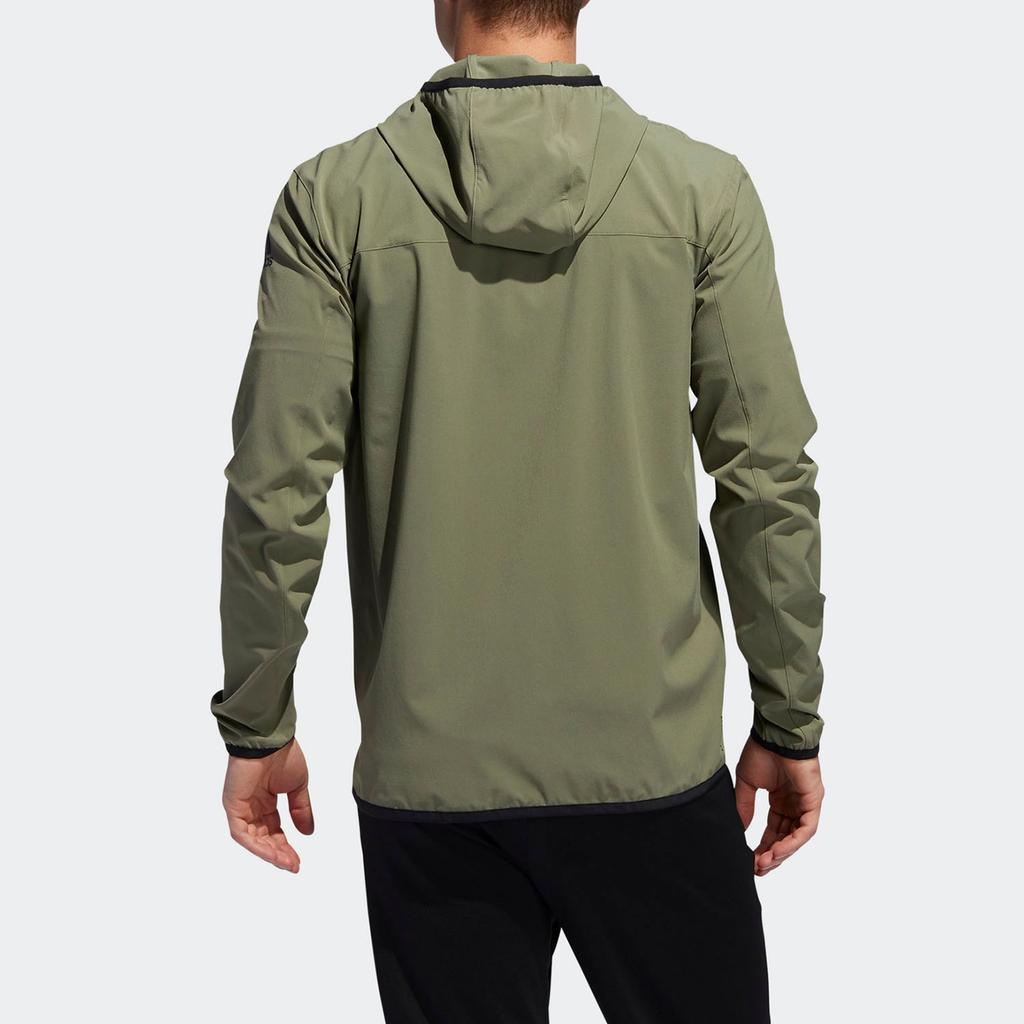 Adidas Solid Color Zip Logo Pattern Casual Long Sleeve Jacket Men Jackets Green FL1508