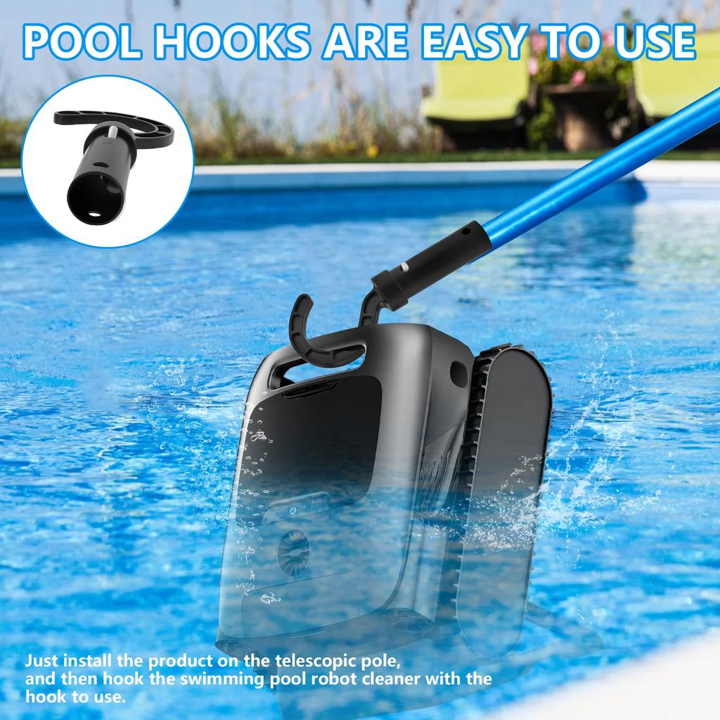 4Pcs Robotic Pool Cleaner Hook Universal Swimming Pool Vacuum Robot Telescopic Pole Hook Replacement Parts Accessories Black