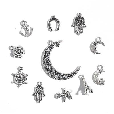 10-30pcs/bag Mixed Styles Moon Plum Tower Anchor Charms Pendants for DIY Jewelry Making Accessories