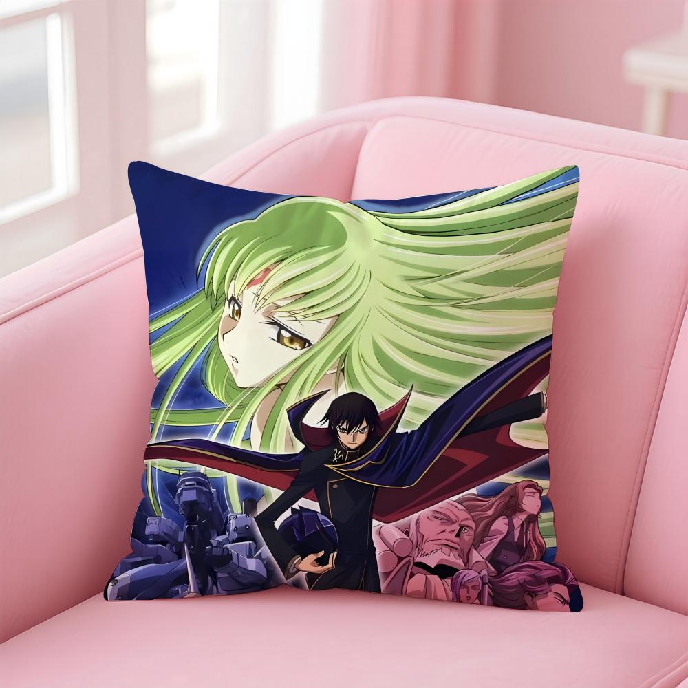 C-Code Geass H-Hangyaku No Lelouch Oudous Cushion Cover Pillowcase Short Plush Invisible Zipper Room Sofa Cushion Cover