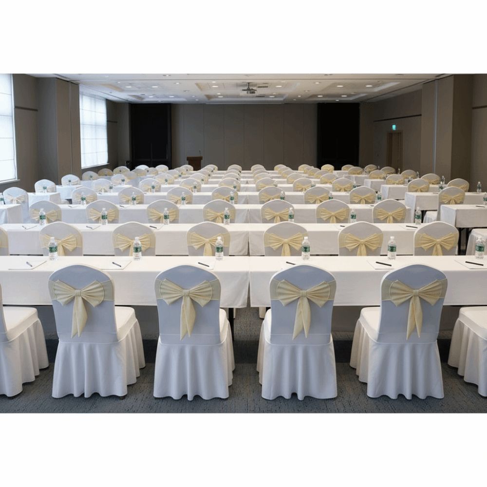 Spandex Chair Sash Ready Made Satin Ribbon Bows Chair Bands  Wedding Banquet Events Decoration