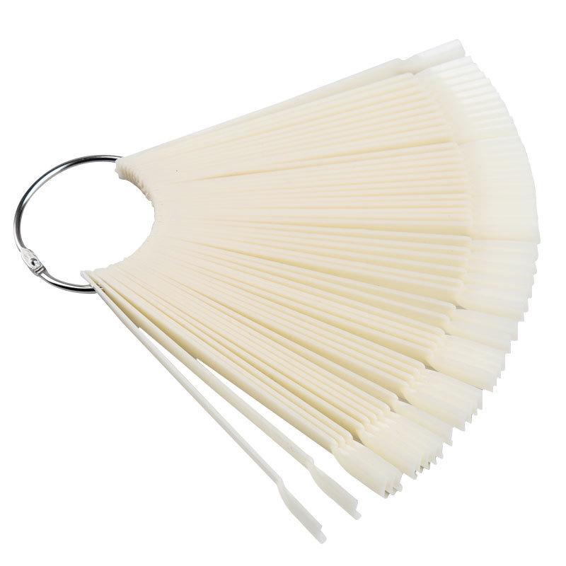 Fan-Shaped Nail Art Practice Display - 50 Piece Gel Polish Color Card Set