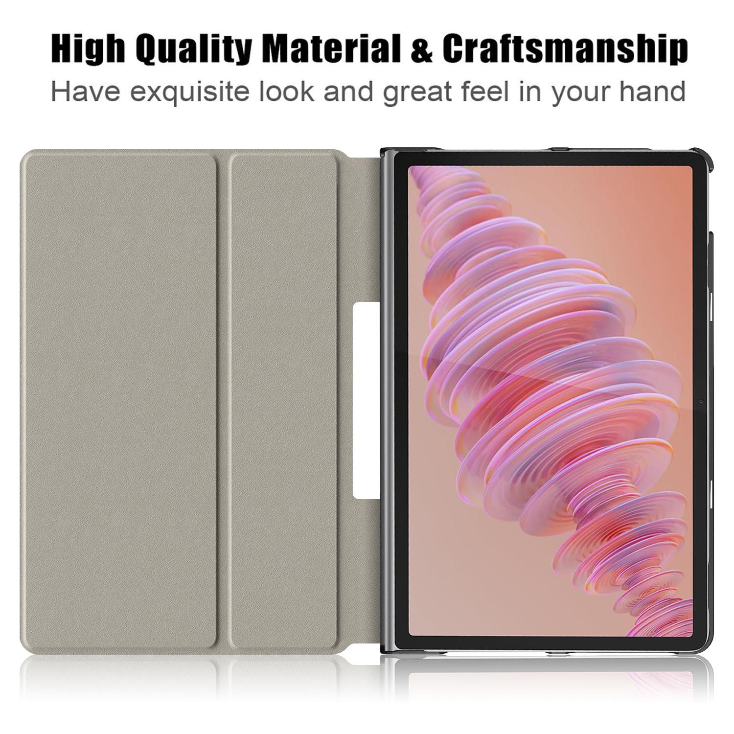 

For Lenovo Tab Plus 11.5-inch TB351FU Case Pattern Tablet Leather Cover Hollow Heat Dissipation Wave