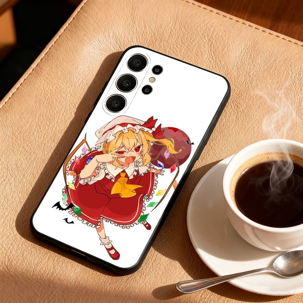 Cute TouHou Project Flandre Phone Case For Samsung S26,S25,S24,S21,S22,S23,S30,Ultra,S20,FE,Lite,10,9,Black Cover