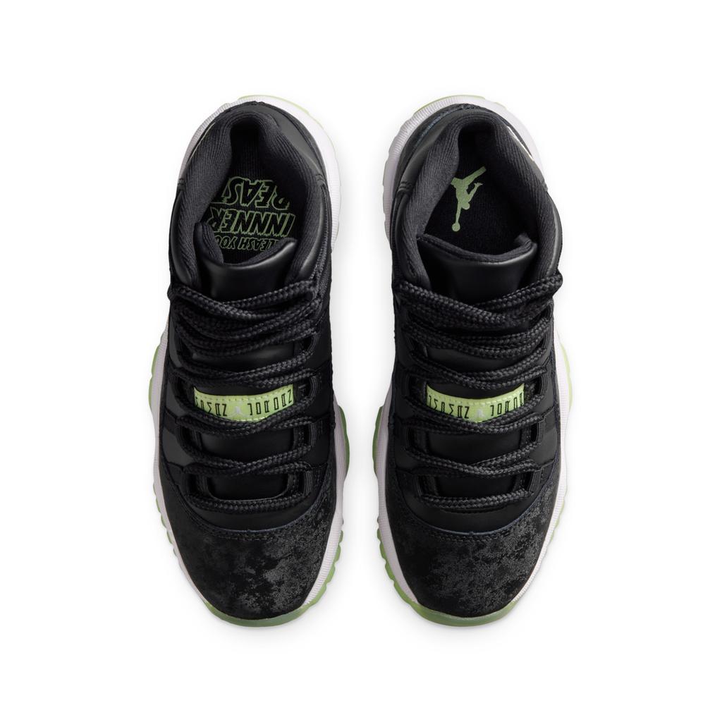 Jordan Air Jordan 11 Slip Resistant Abrasion Resistant High top Children's Basketball Shoes Black Unisex IB1378-001