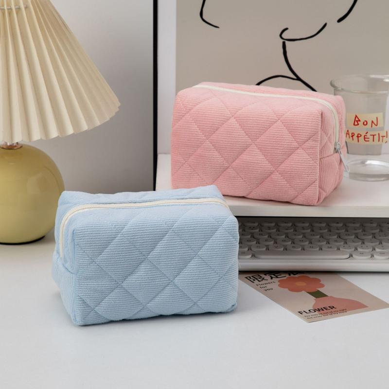 Cestovní přenosná minimalistická kosmetická taška s velkou kapacitou a měkkým úložným prostorem s mašlí