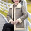 Autumn Winter Outerwear Thickened Fleece Lined Loose plus Size Warm Top for Mom Fashionable Stylish Elderly Women's Coat