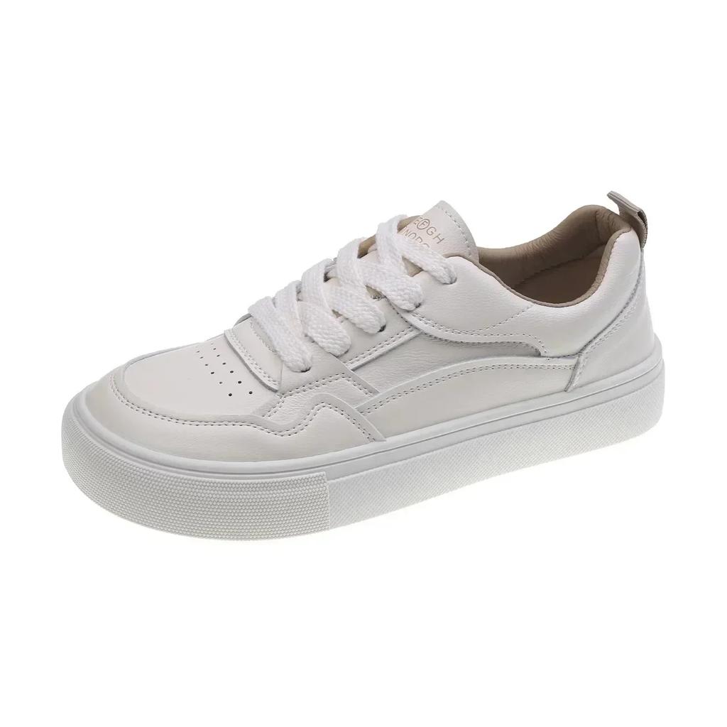 Women Leather Breathable Vulcanized Shoes New Breathable Leather Women Casual White Sports Soft Sole Comfortable Sports Shoes