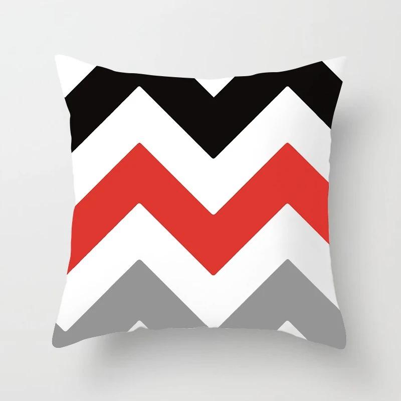 Black and Red Geometric Decorative Pillowcases Living Room Office Home Pillowcases Car Ornaments