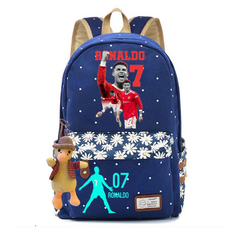 Youth football star Ronaldo primary and secondary school student schoolbag female casual backpack