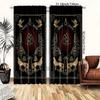 Set Of 2 Viking Shield Raven Wolf Light Blocking Curtains Black Red Gold Polyester Bedroom Living Room Office Curtain For Made Machine Washable