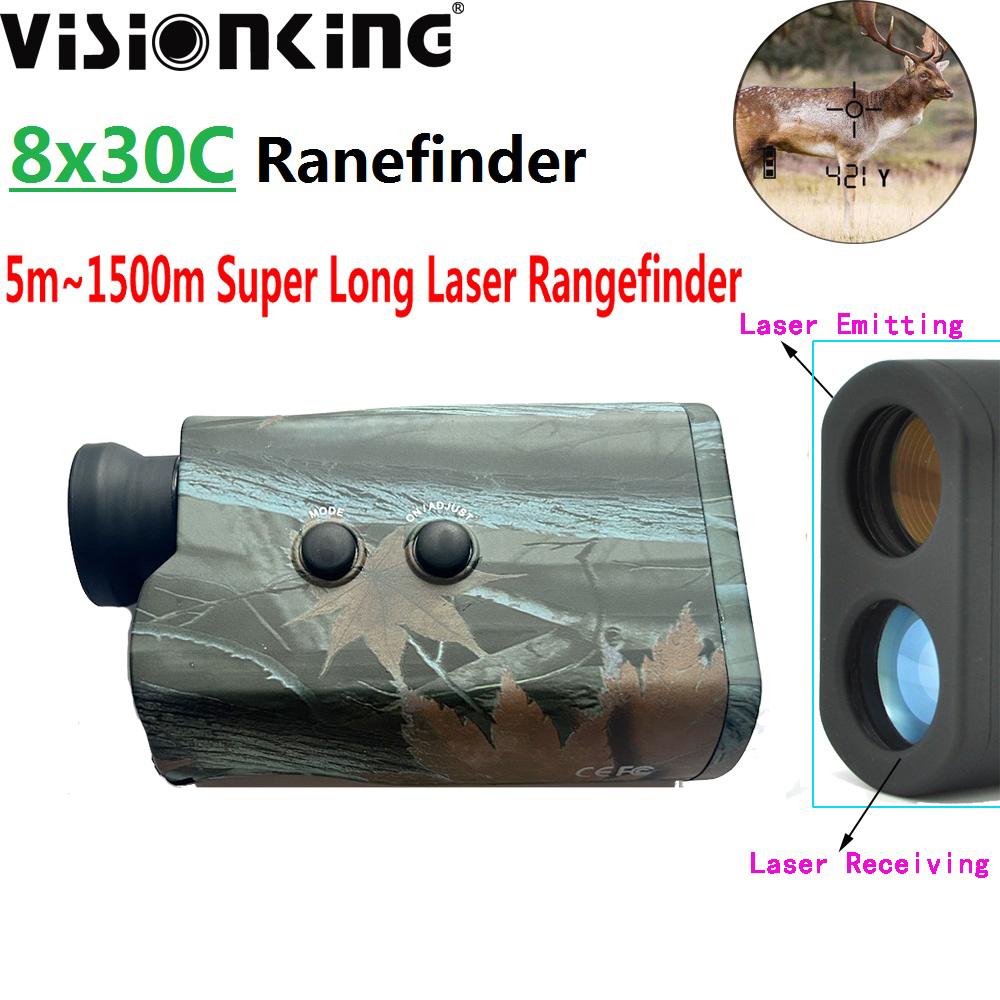 Visionking Portable 8x30 Laser Rangefinder LCD 1500m Distance Meter 7° Field of View FMC Outdoor Tactical Hunting Golf Monocular