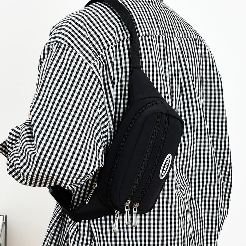 Unisex Breast Package Waterproof Outdoor Sports Bag Canvas Pouch Korean-style Waist Bag Fanny Pouch Crossbody Male Banana Bag