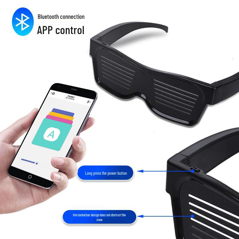 

Светодиодные Bluetooth DIY диско-очки - Настраиваемые светящиеся очки для ночных клубов и вечеринок Four Colors