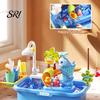 Boys Girls Water Toy Toddlers Sand And Table Toy, with Faucet, Play Food Accessories, Fishing Kitchen Sink Electric Pump for Boys, Activity