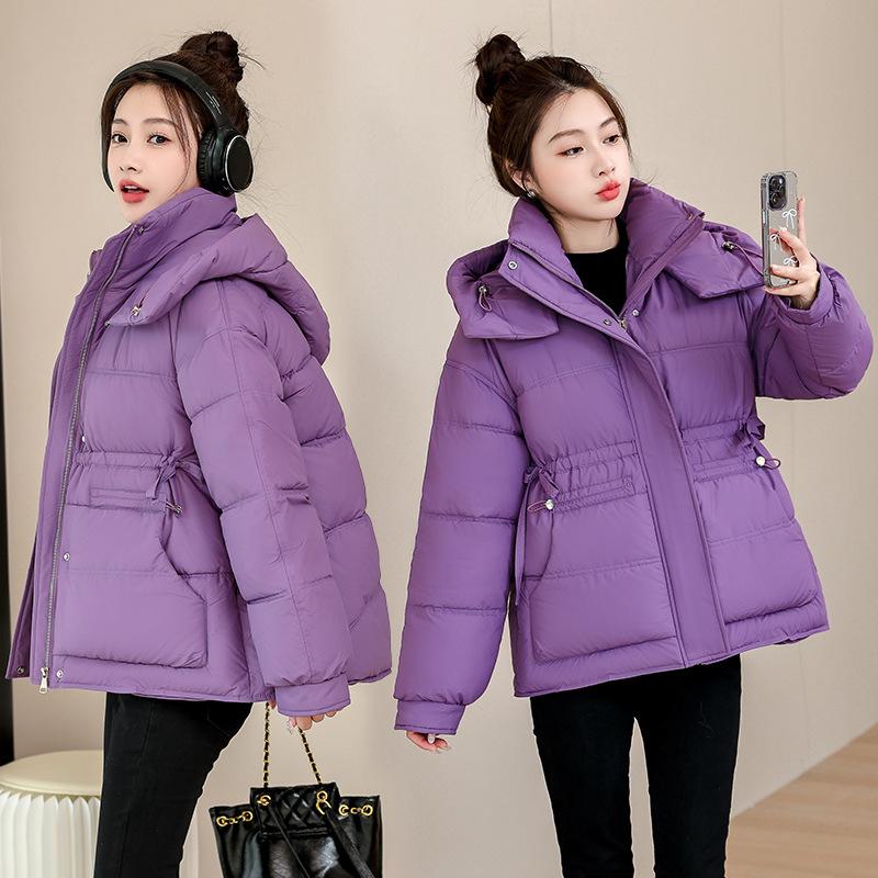 Cotton Clothing Women's Short 2026 New Plus Size Korean Fashion Hooded Internet Red Padded Jacket Versatile and Loose
