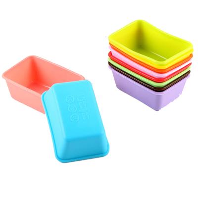 10pcs Silicone Cake  Mold, High Temperature Resistant Rectangular Small Loaf Pan, Toast Muffin